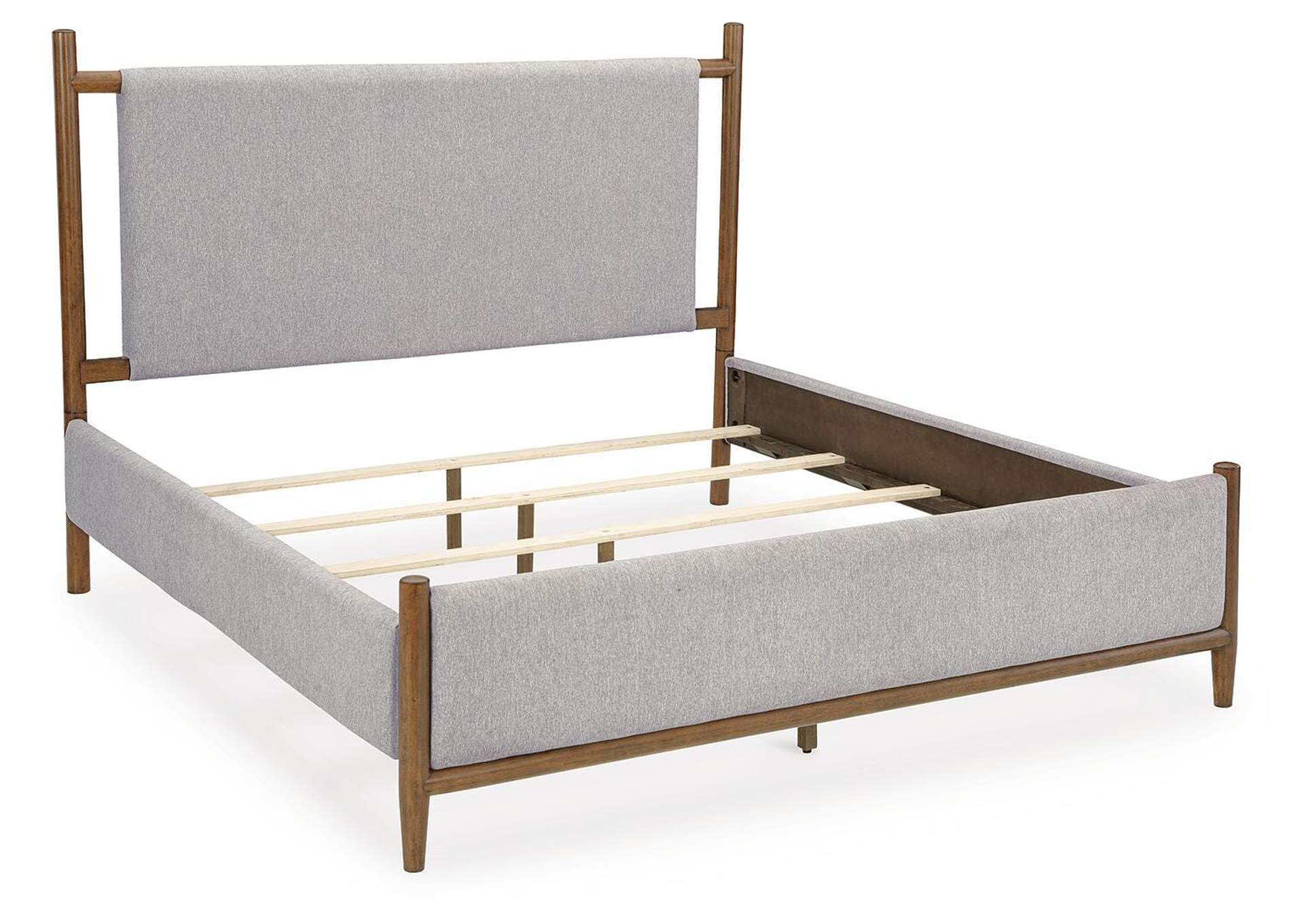 Lyncott California King Upholstered Bed with Dresser angled view
