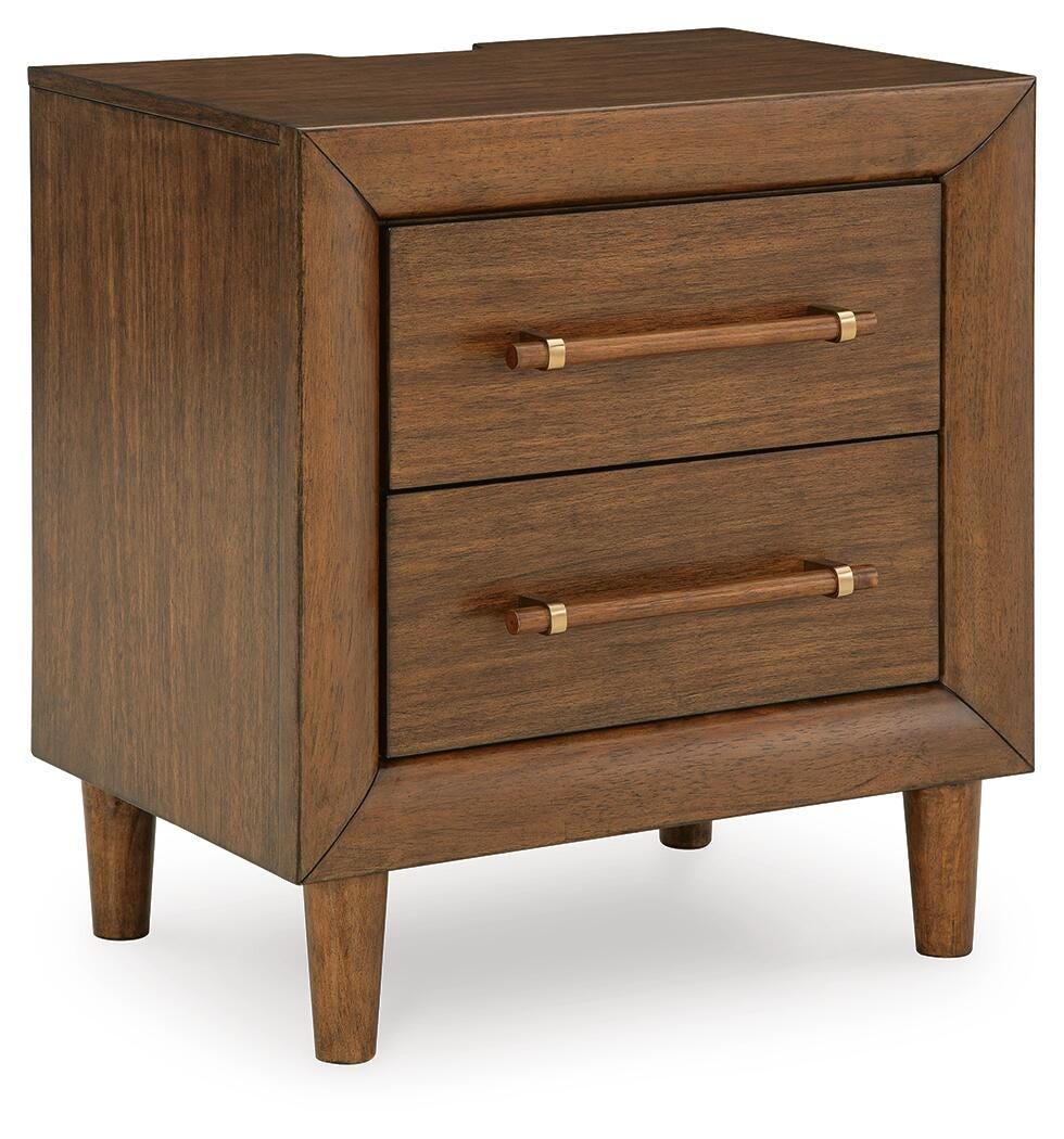 Lyncott Nightstand in Brown, closed view
