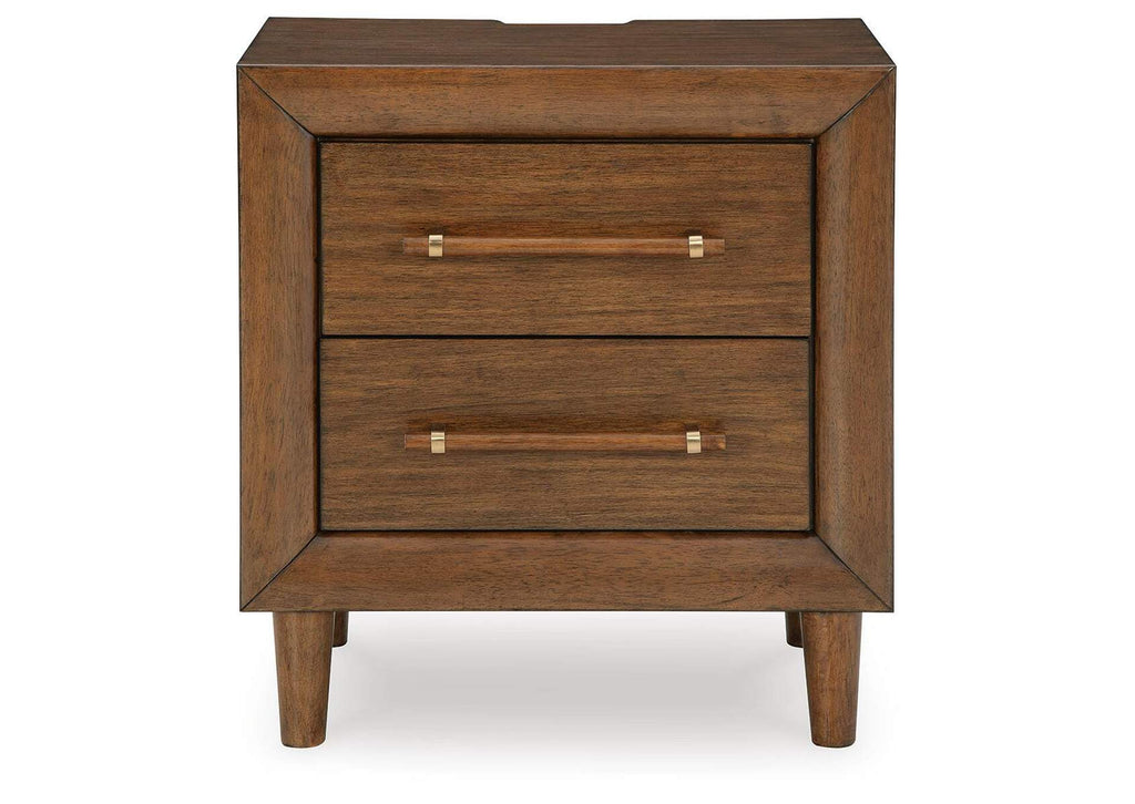 Lyncott King Upholstered Bed with Mirrored Dresser and Nightstand