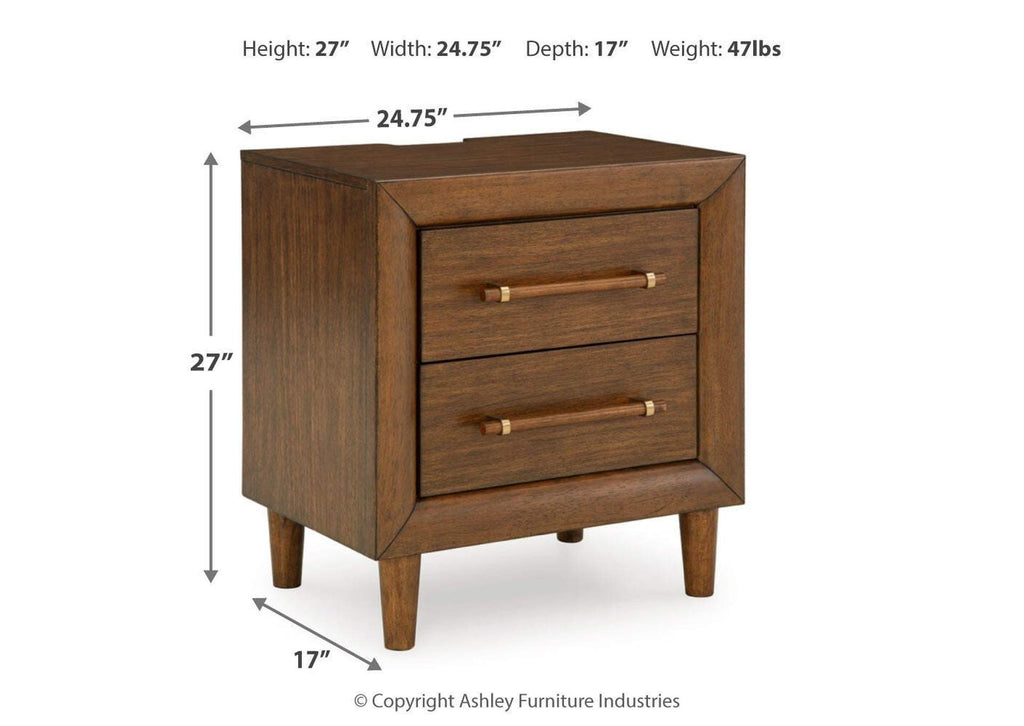 Lyncott Queen Upholstered Panel Bed, Dresser, Mirror and 2 Nightstands dimensions