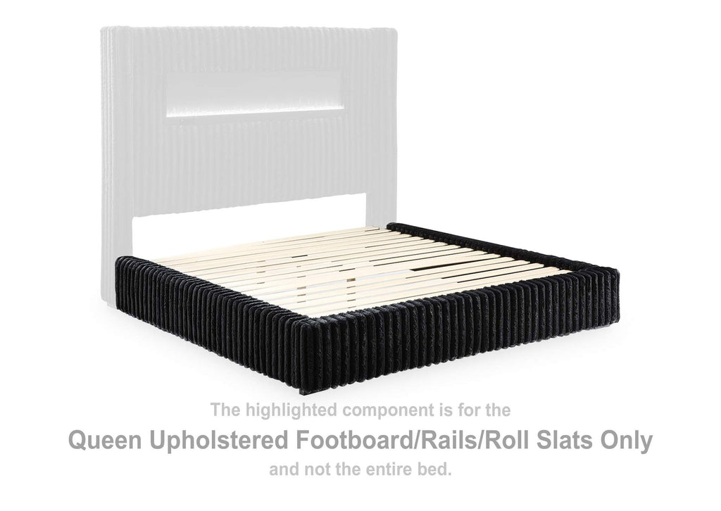 Tayleena Queen Upholstered Bed with Fireplace and Wireless Audio