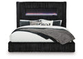 Tayleena Queen Upholstered Bed with Fireplace and Wireless Audio