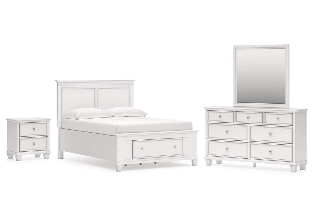 Fortman Full Panel Storage Bed, Dresser, Mirror and Nightstand