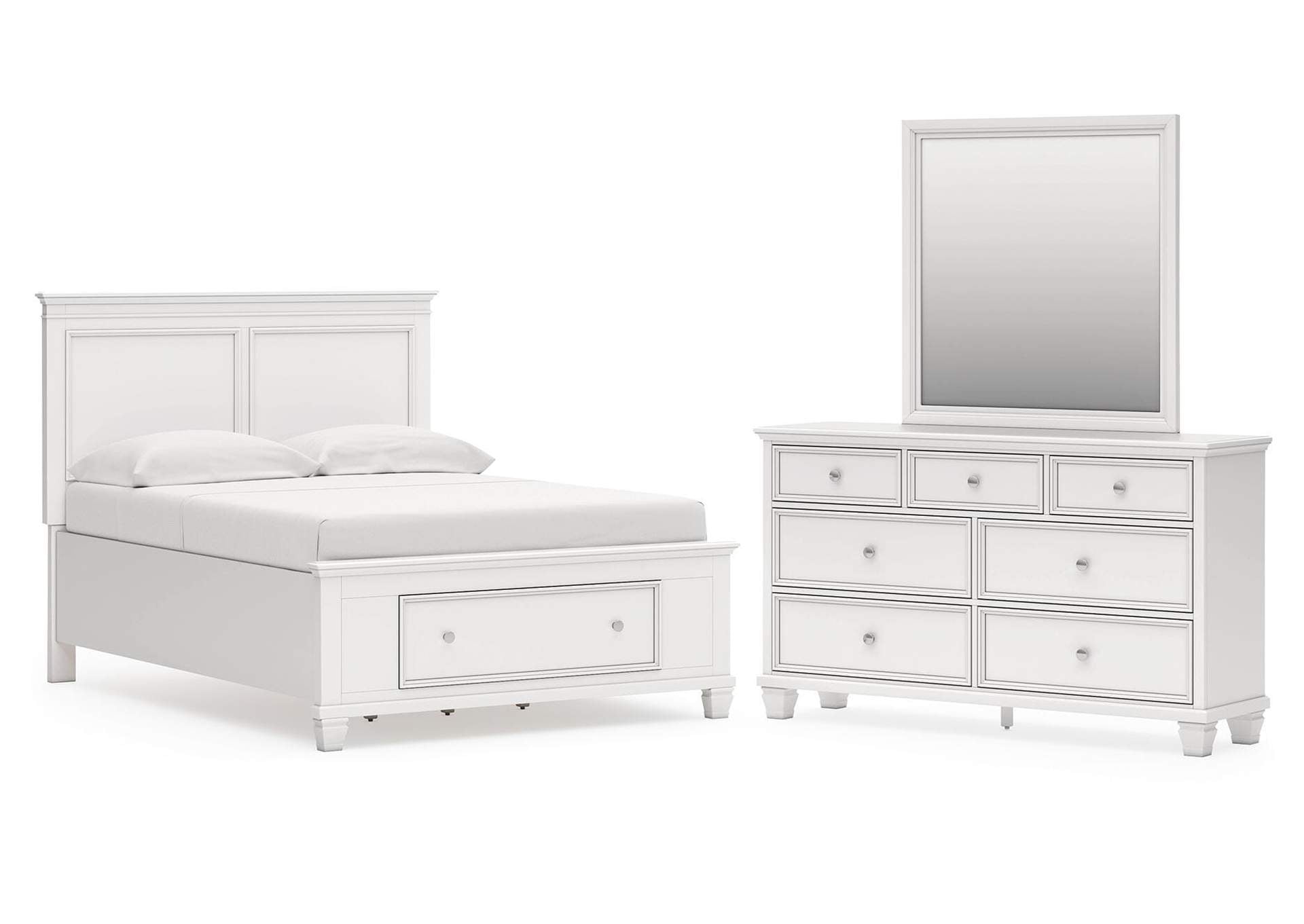 Fortman Full Panel Storage Bed, Dresser and Mirror