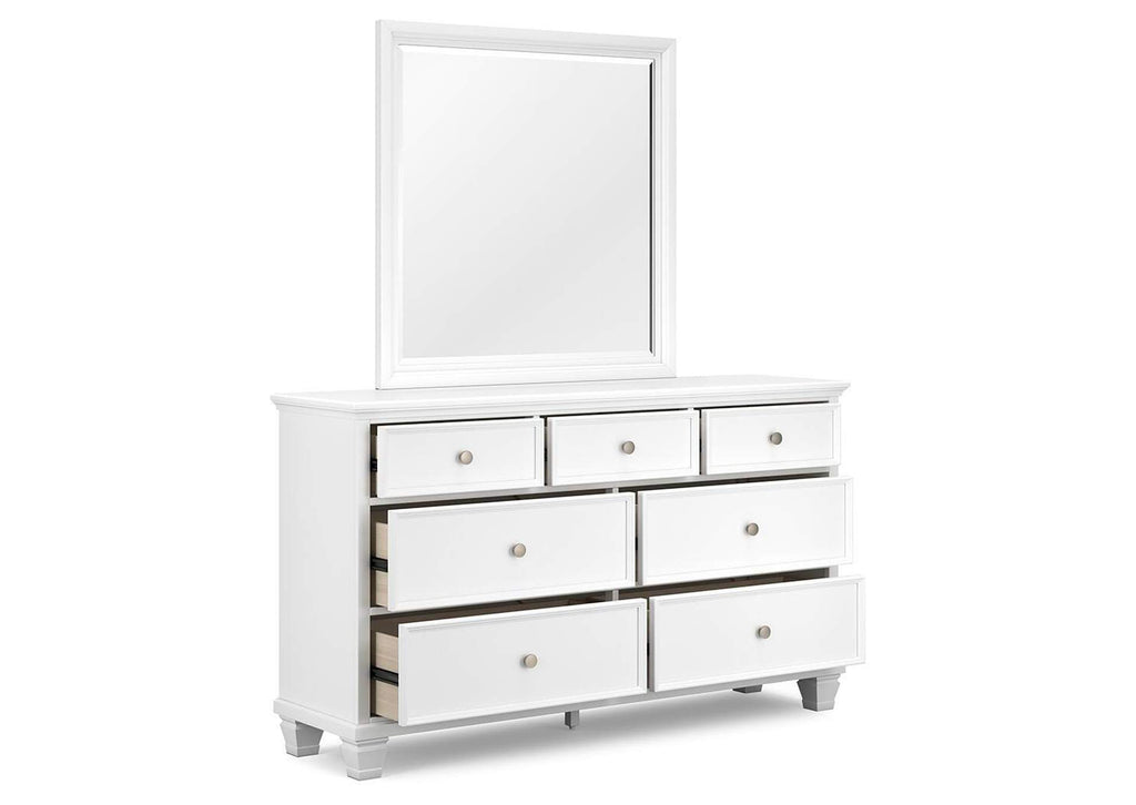 Fortman Full Panel Storage Bed, Dresser and Mirror angled view
