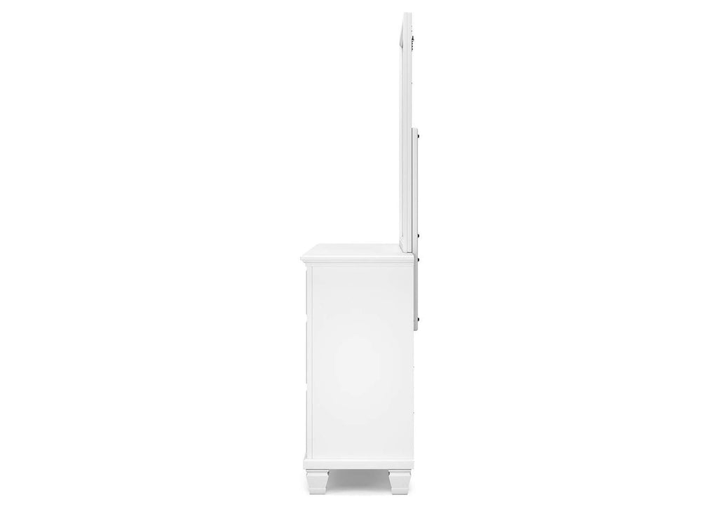Fortman Queen Panel Bed with Mirrored Dresser and 2 Nightstands side view