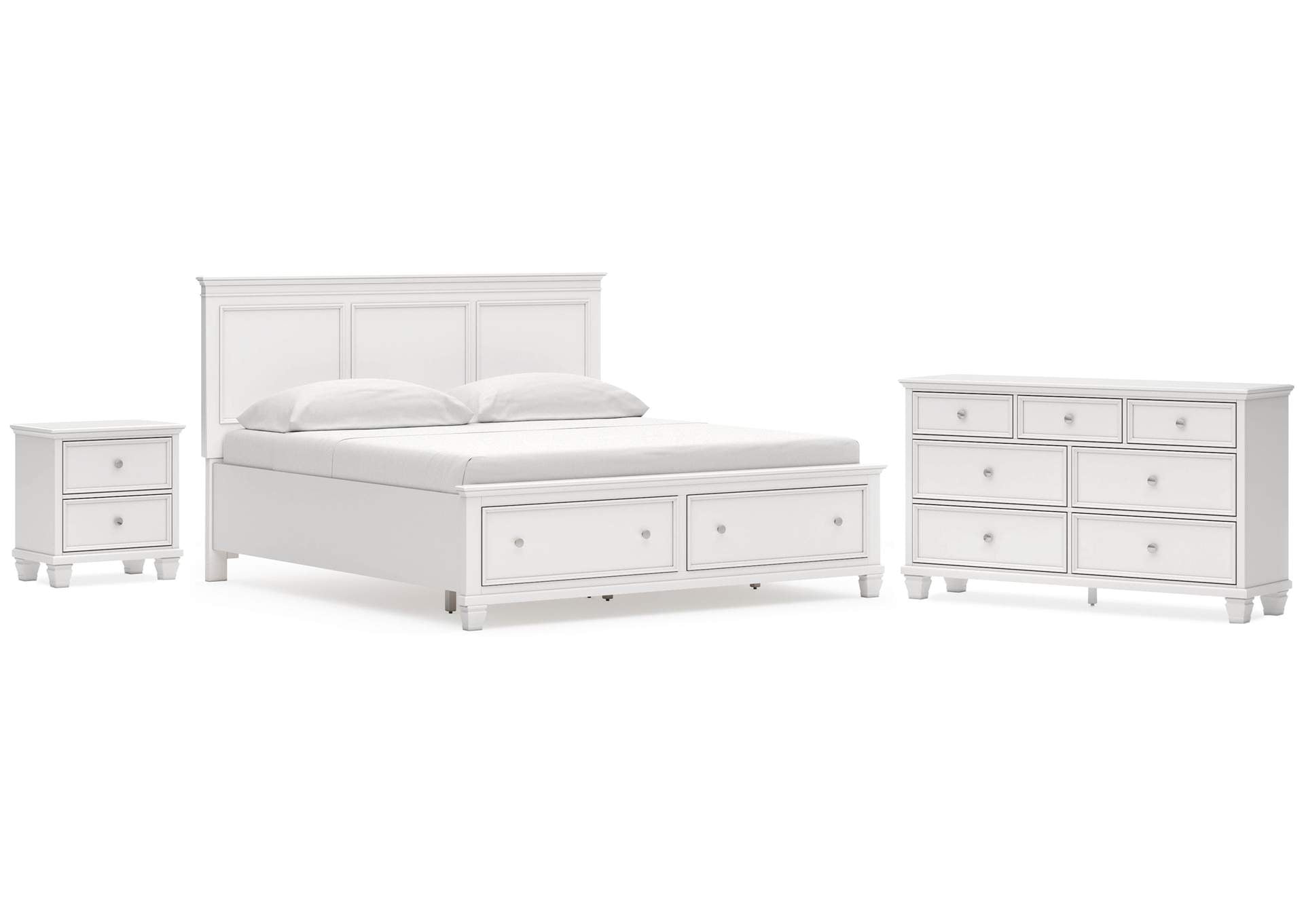 Fortman King Panel Storage Bed, Dresser and Nightstand