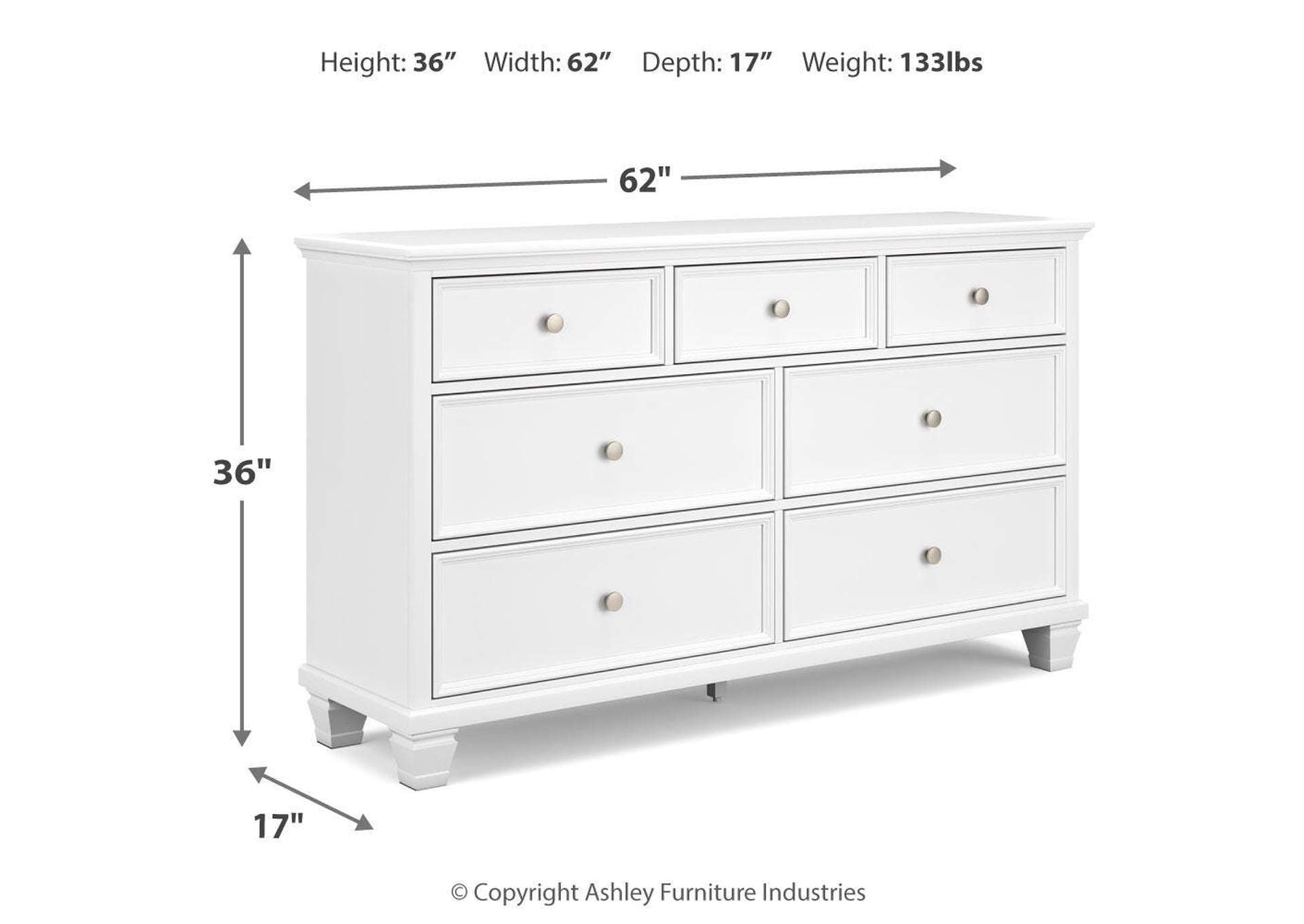 Fortman Full Panel Storage Bed, Dresser and Nightstand dimensions