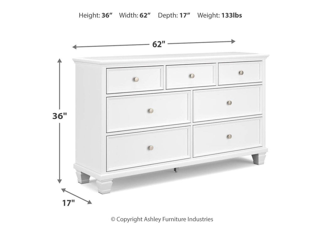 Fortman Full Panel Storage Bed and Dresser dimensions