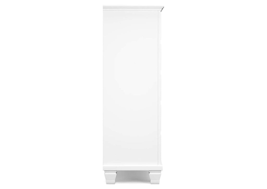 Fortman Full Panel Bed with Mirrored Dresser and Chest side view