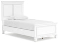 Fortman Twin Panel Bed in White, angle view
