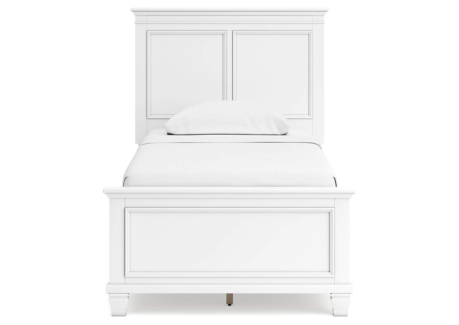 Fortman Twin Panel Bed with Mirrored Dresser