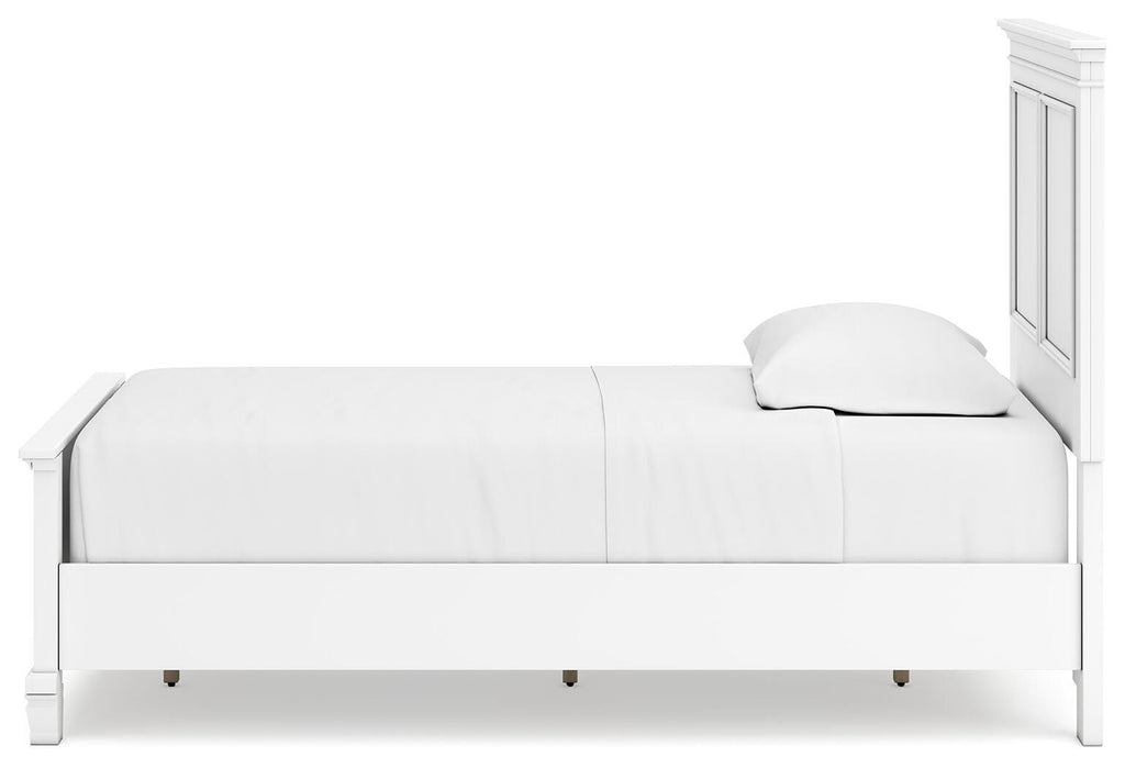 Fortman Twin Panel Bed in White, alternate side view
