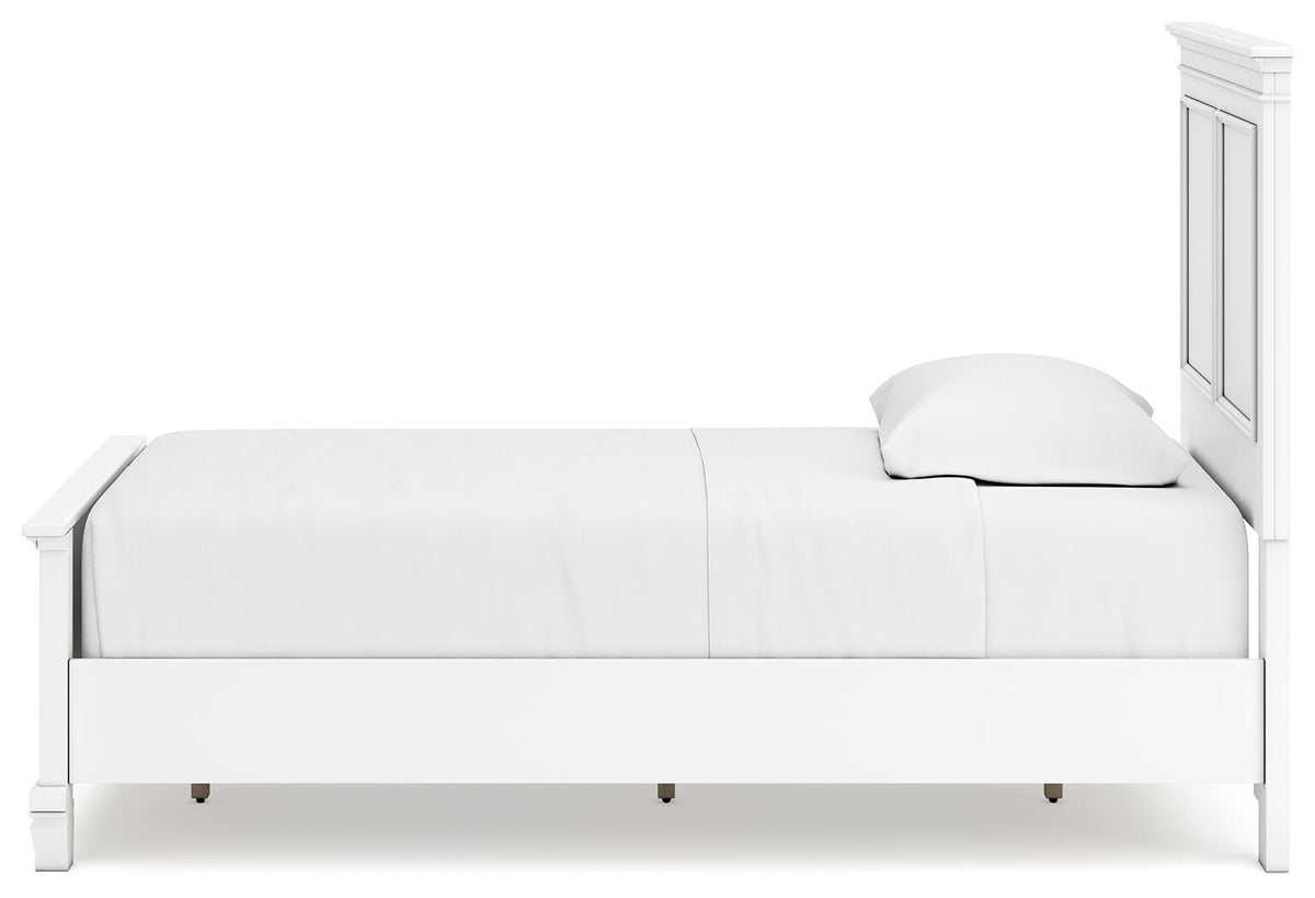 Fortman Twin Panel Bed in White, alternate side view