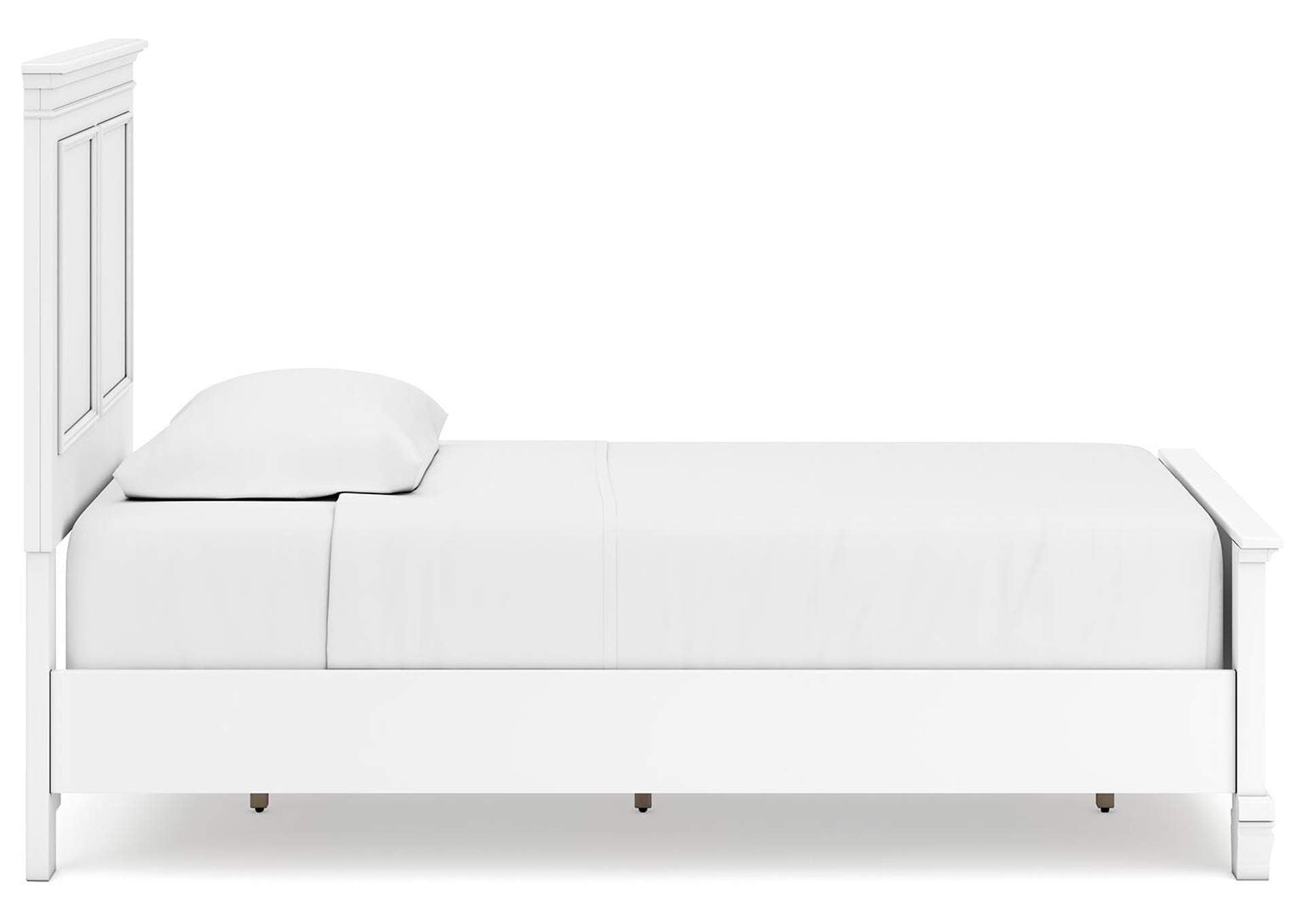Fortman Twin Panel Bed with Mirrored Dresser, Chest and Nightstand side view