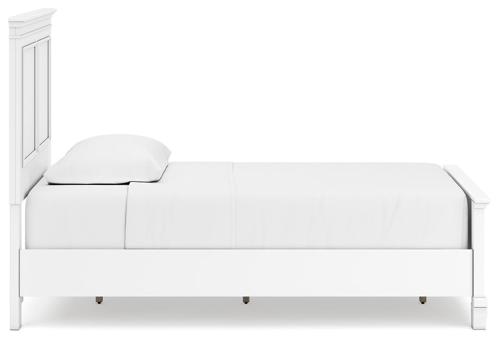 Fortman Twin Panel Bed in White, side view