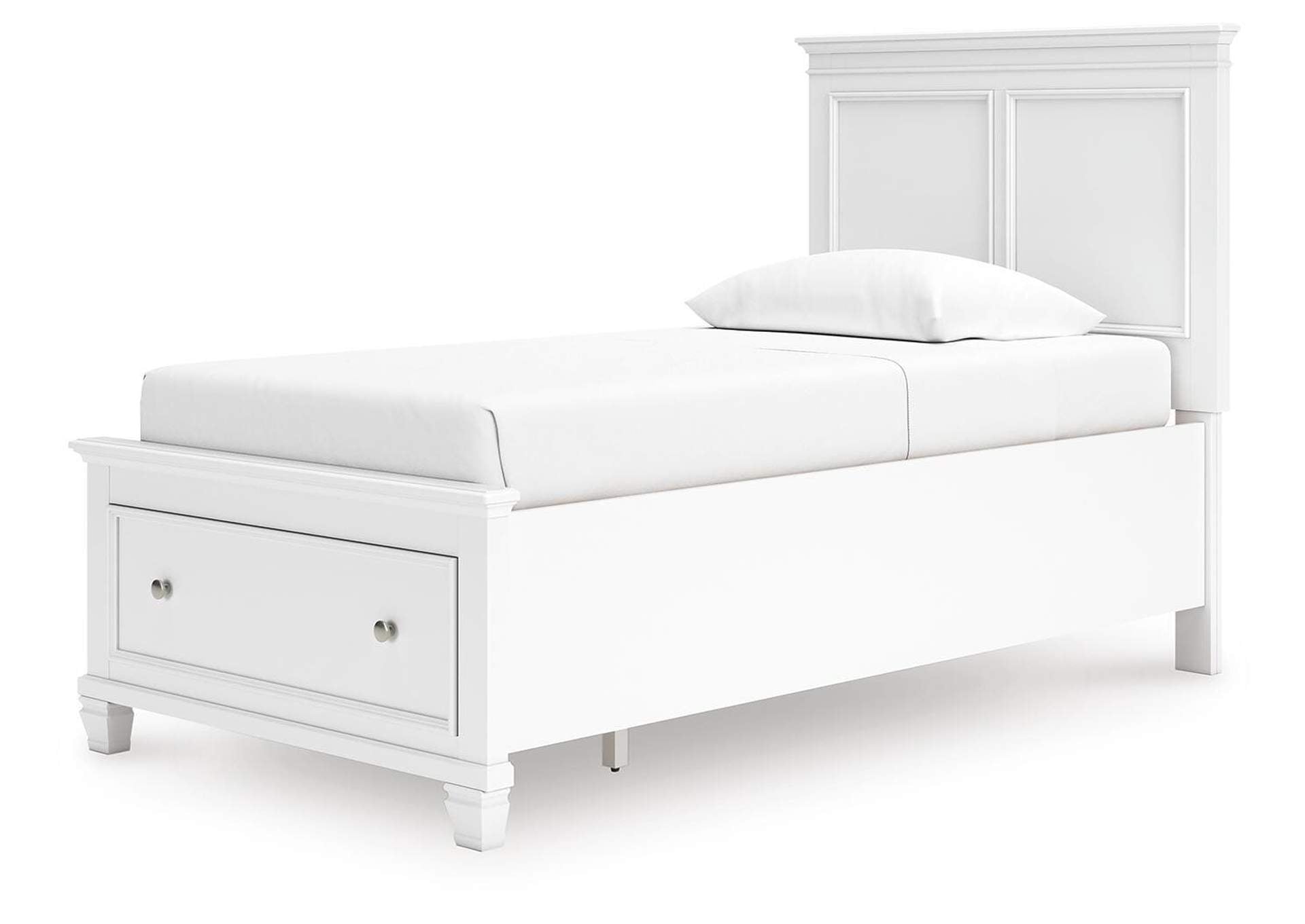 Fortman Twin Panel Storage Bed, Dresser and Nightstand angled view