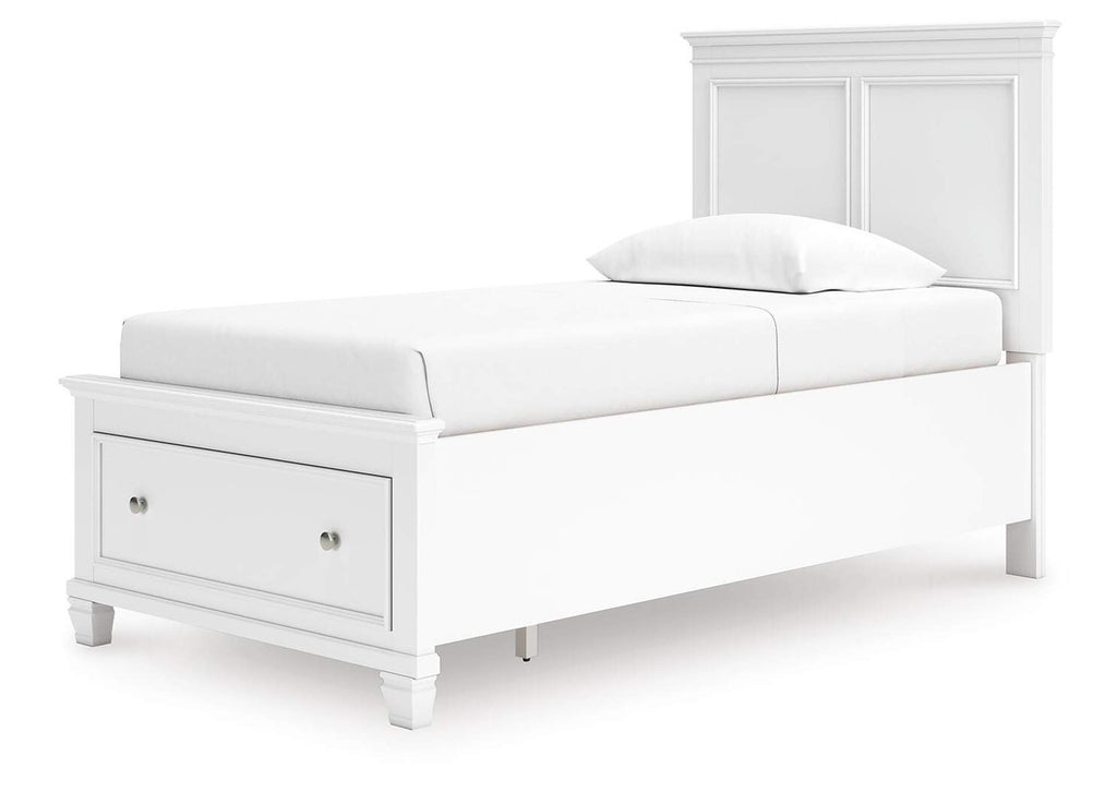 Fortman Twin Panel Storage Bed and Dresser angled view