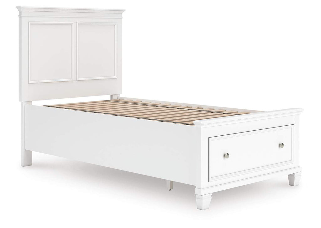 Fortman Twin Panel Storage Bed angled view