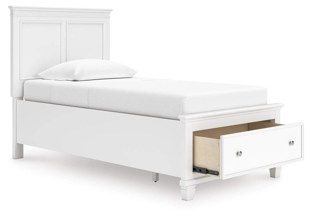 Fortman Twin Panel Storage Bed angled view