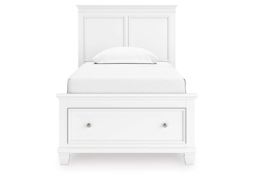 Fortman Twin Panel Storage Bed, Dresser, Mirror and Nightstand front view