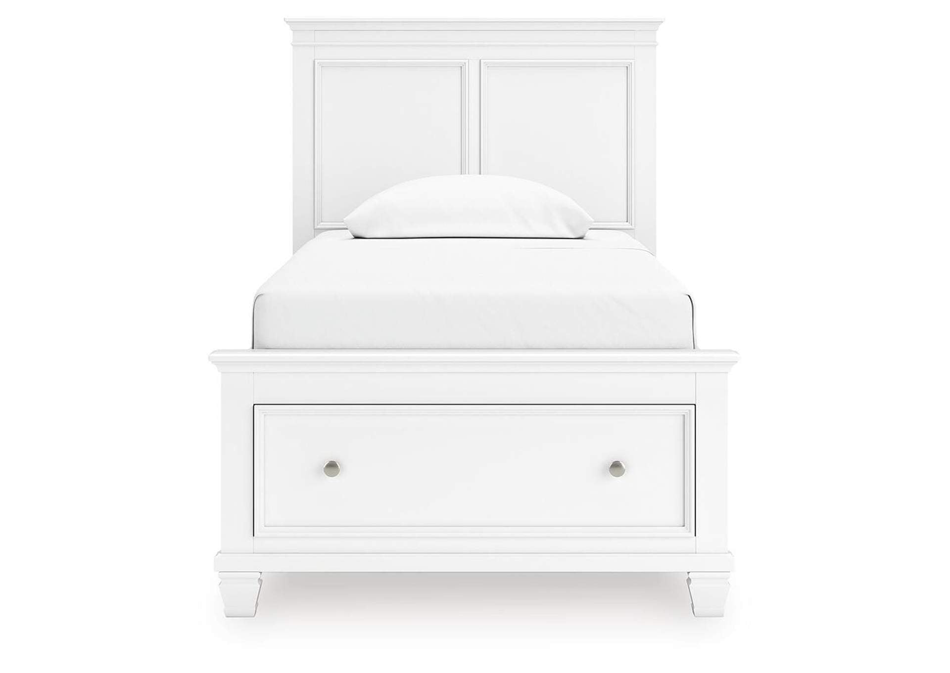 Fortman Twin Panel Storage Bed, Dresser and Nightstand front view