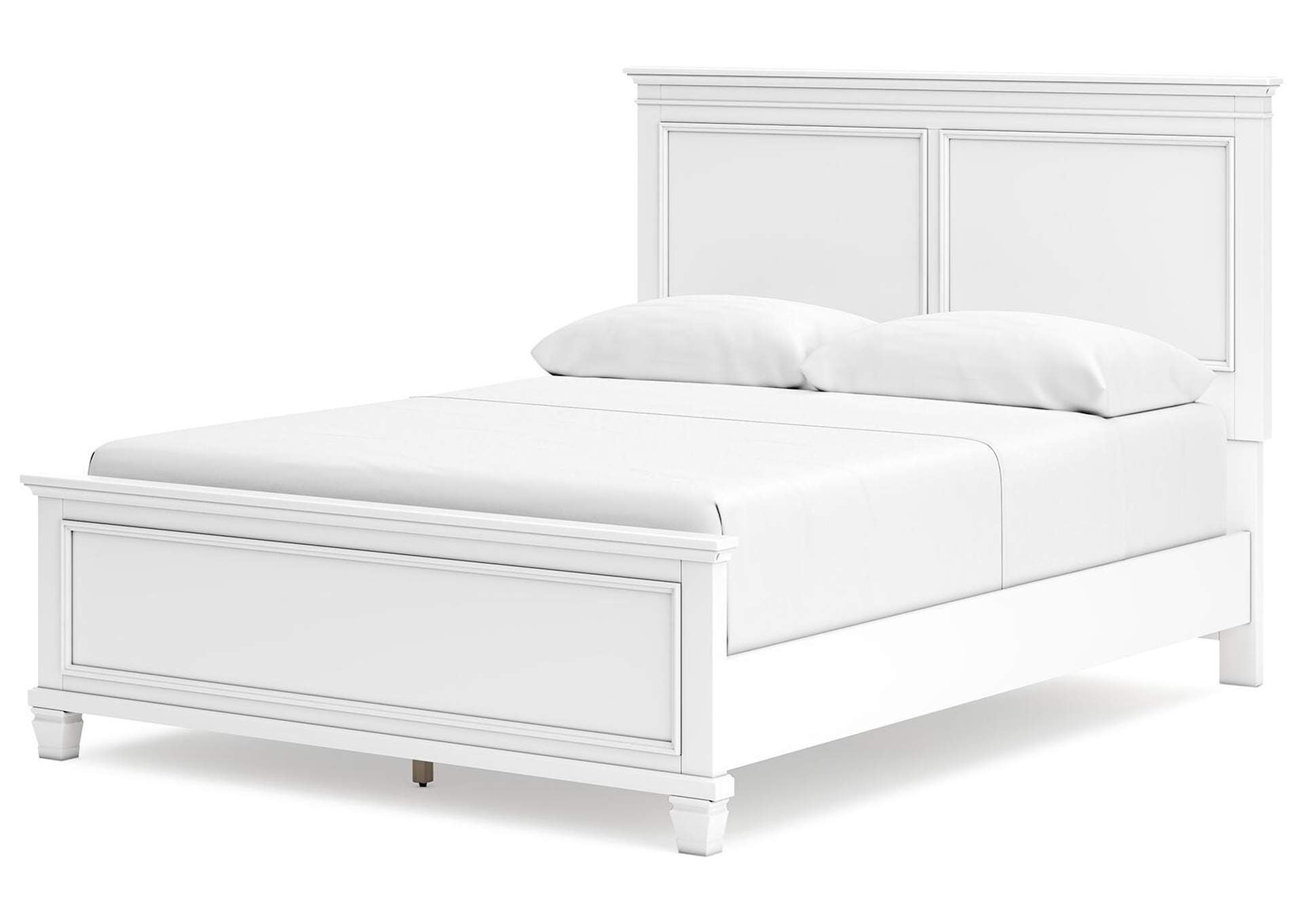 Fortman Queen Panel Bed with Mirrored Dresser and Nightstand angled view
