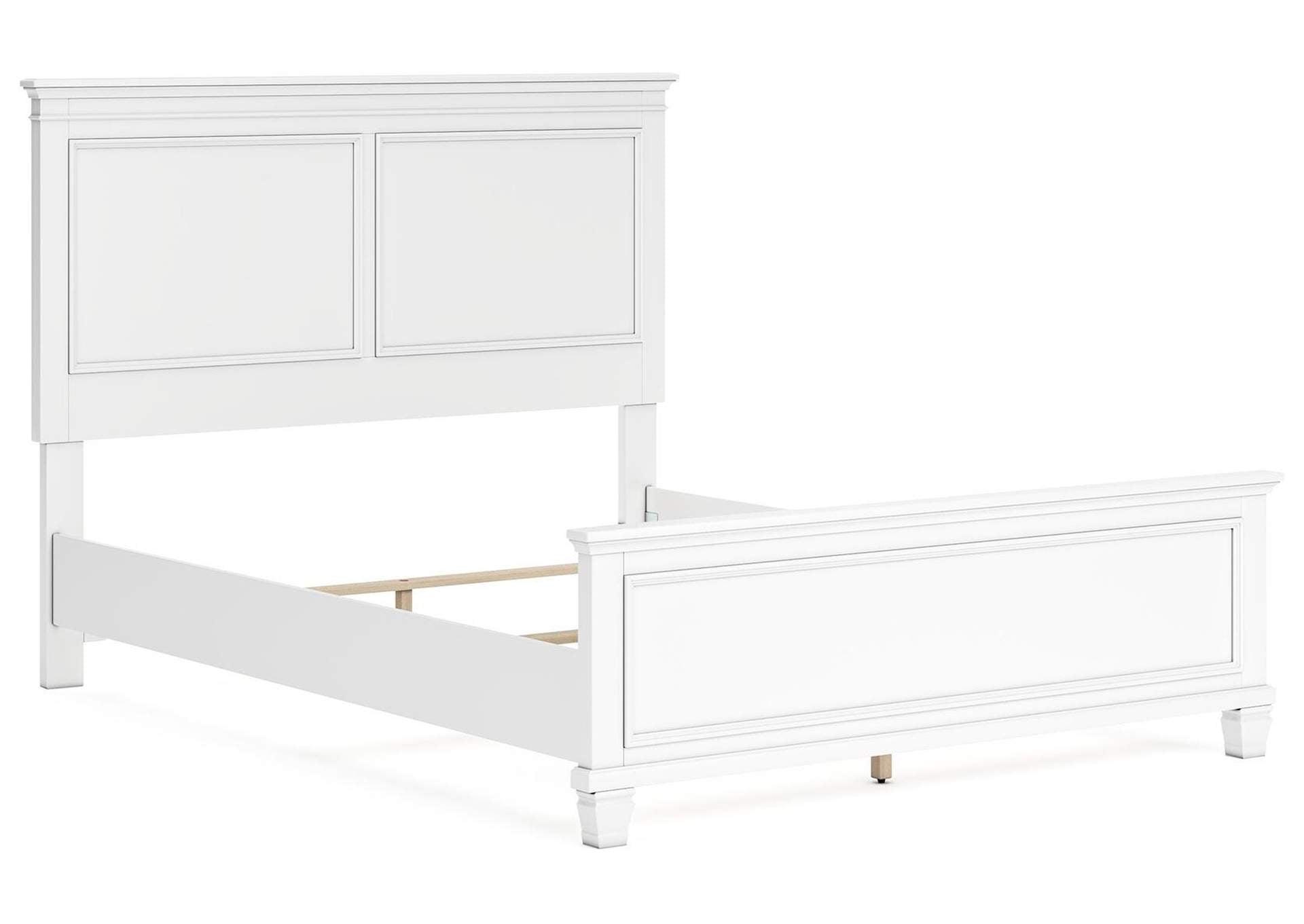 Fortman Queen Panel Bed with Mirrored Dresser and Chest angled view