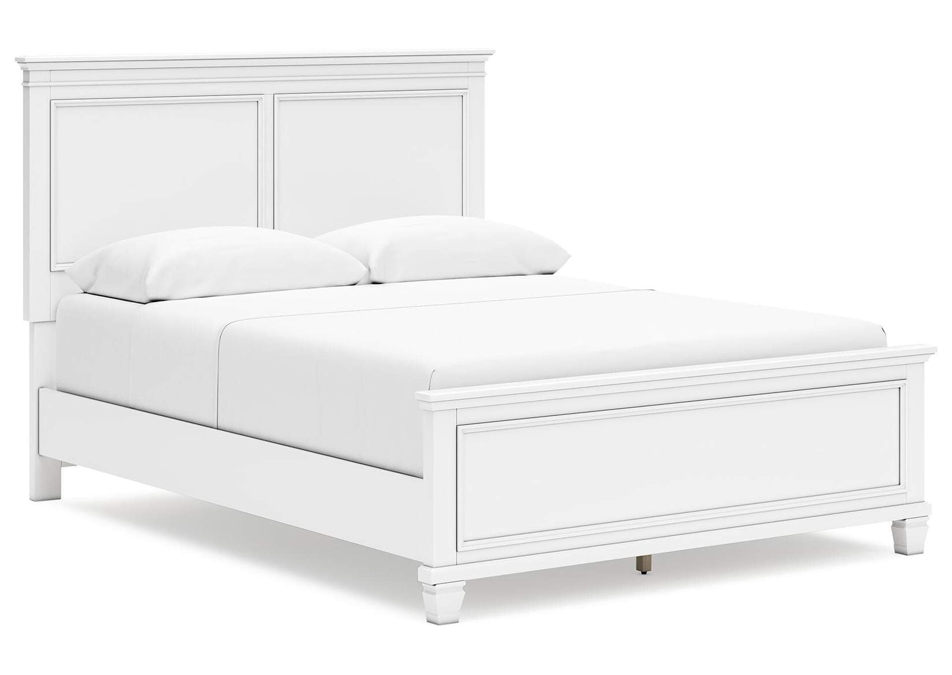 Fortman Queen Panel Bed with Mirrored Dresser, Chest and Nightstand angled view