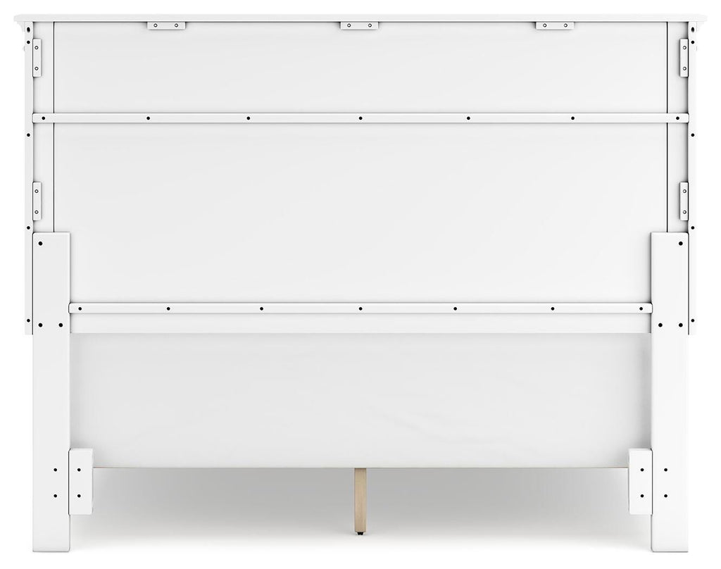 Fortman Queen Panel Bed in White, back view