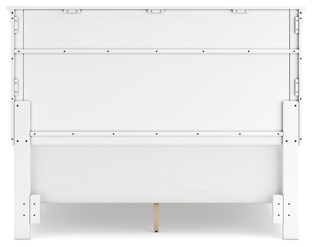 Fortman Queen Panel Bed in White, back view