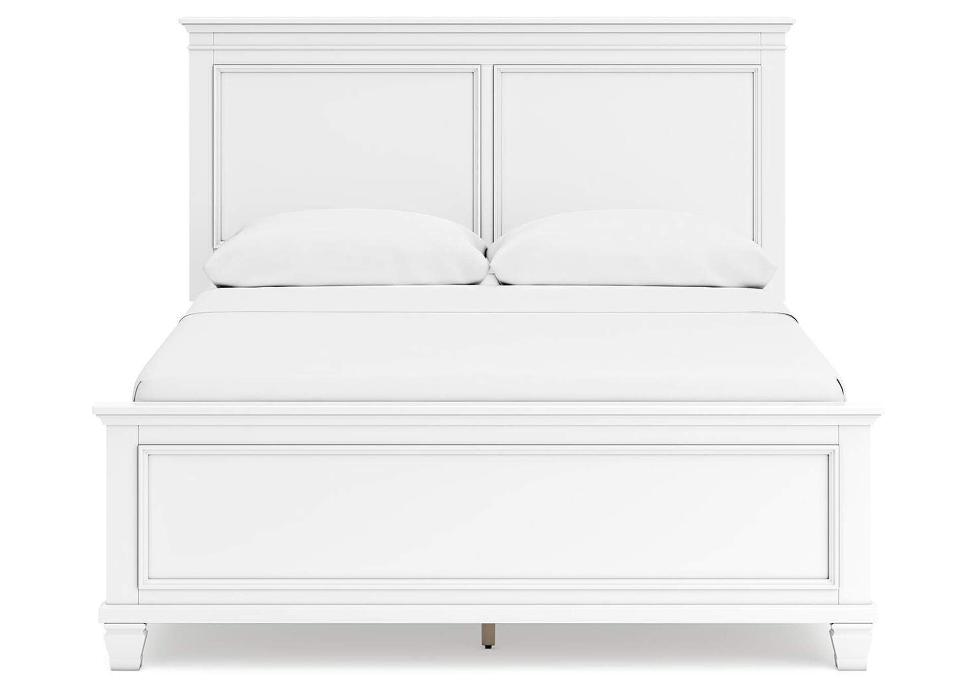 Fortman Queen Panel Bed with Mirrored Dresser, Chest and Nightstand front view