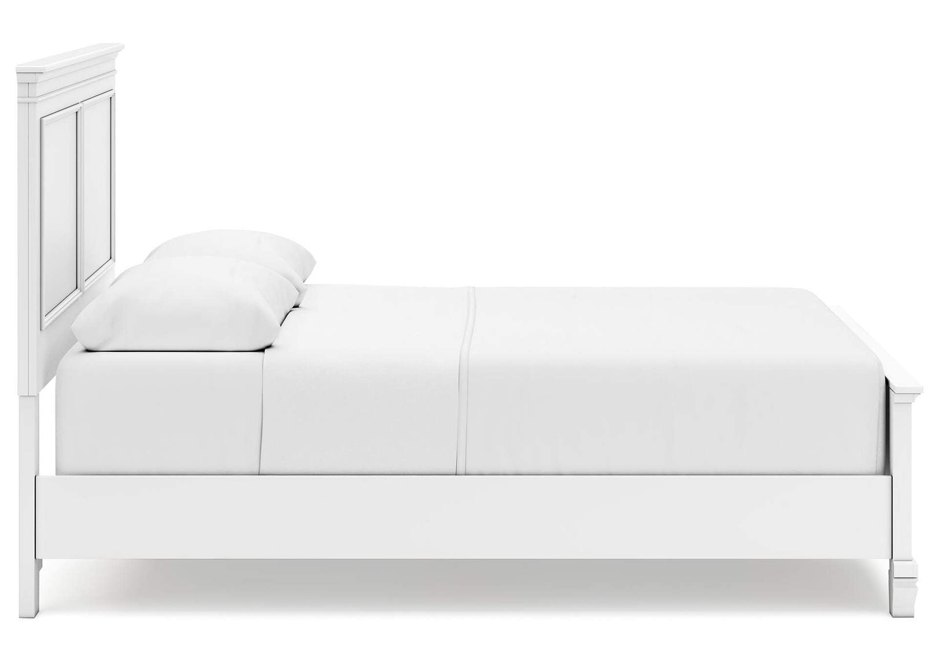 Fortman Queen Panel Bed with Mirrored Dresser and Chest side view