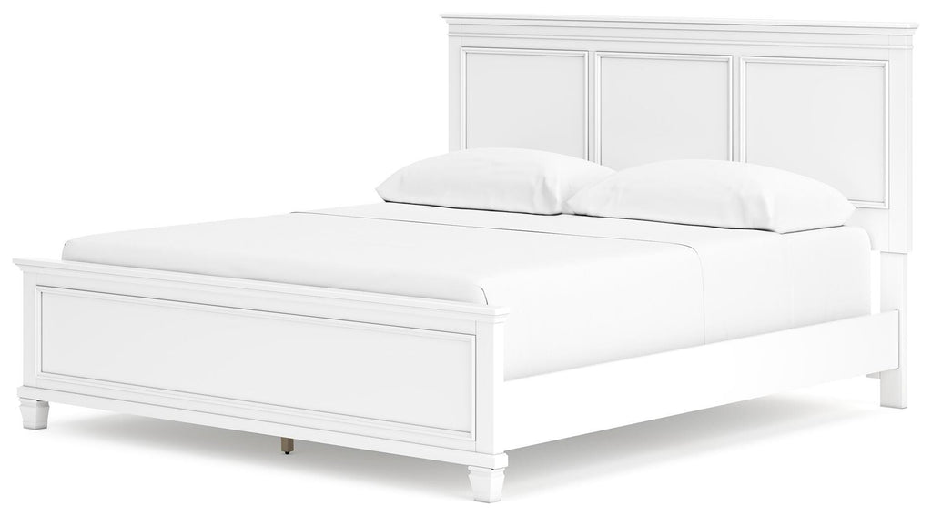 Fortman California King Panel Bed in White, angle view