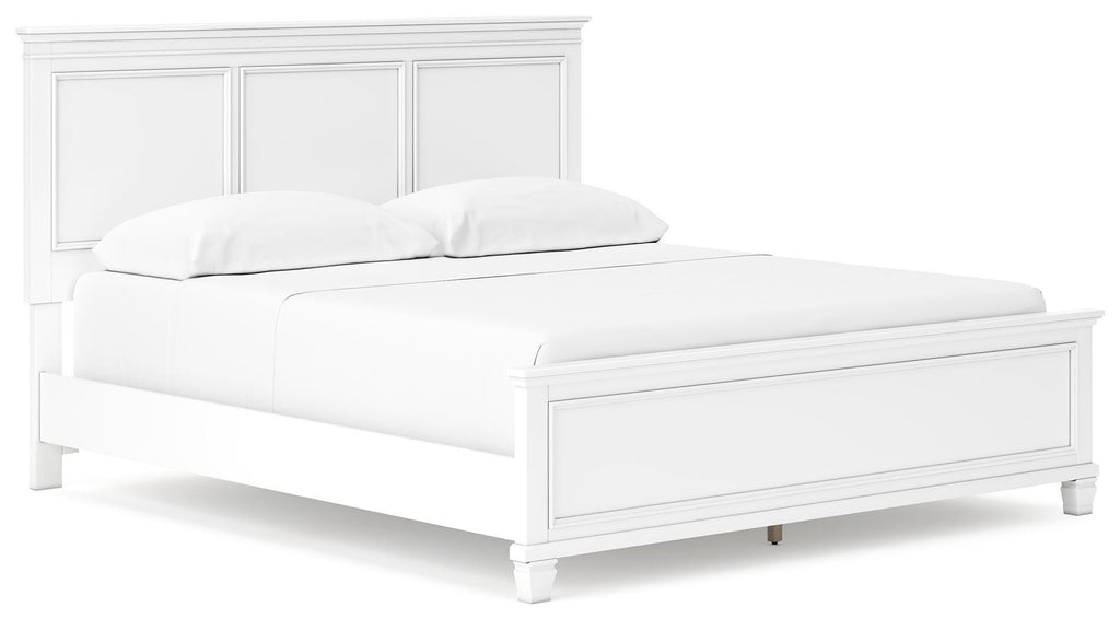 Fortman California King Panel Bed in White, angle view