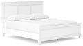 Fortman California King Panel Bed in White, angle view