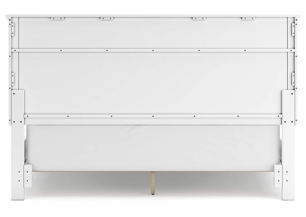 Fortman California King Panel Bed with Mirrored Dresser and Chest