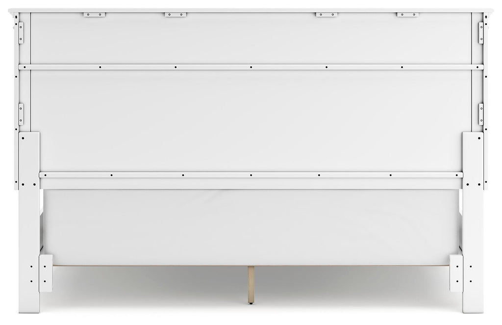 Fortman California King Panel Bed in White, back view