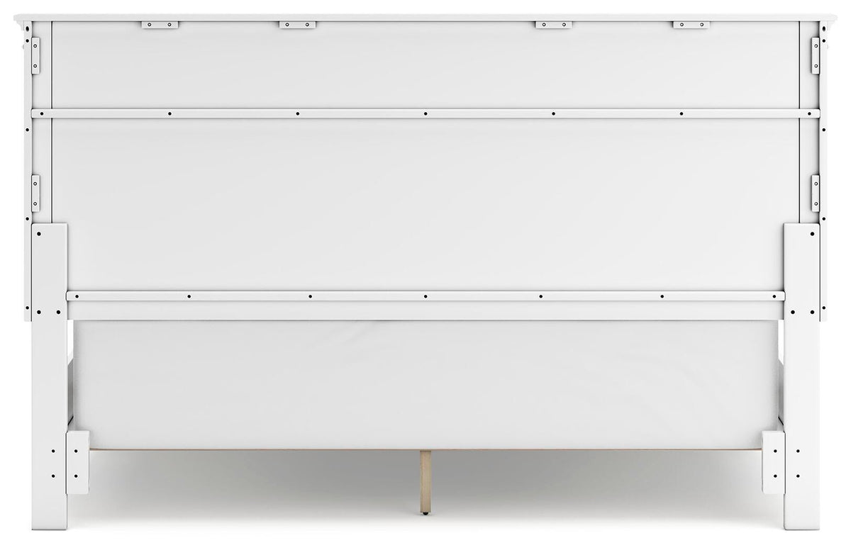 Fortman California King Panel Bed in White, back view