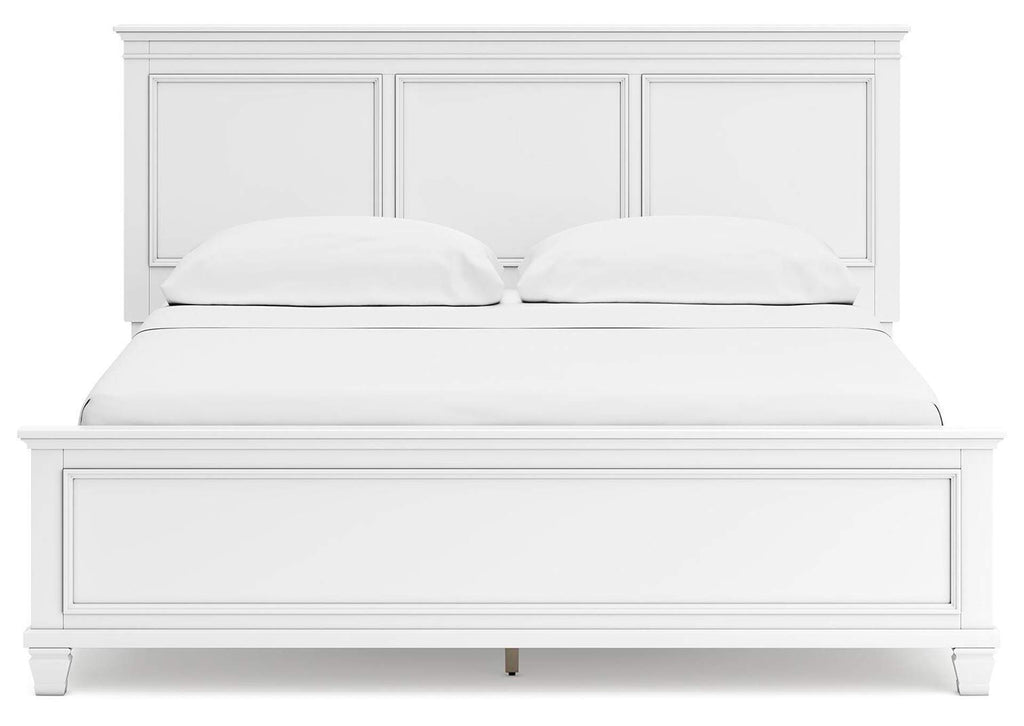 Fortman California King Panel Bed with Mirrored Dresser
