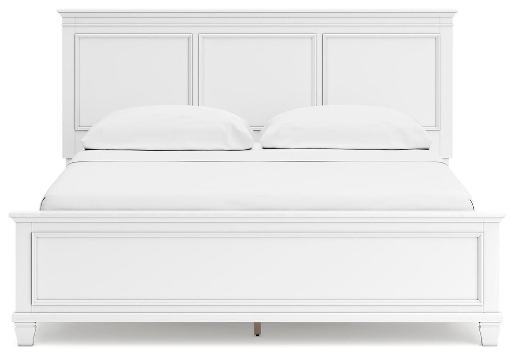 Fortman California King Panel Bed in White, front view
