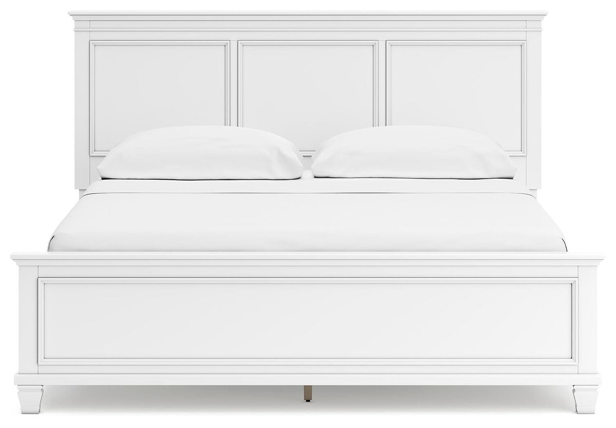 Fortman California King Panel Bed in White, front view