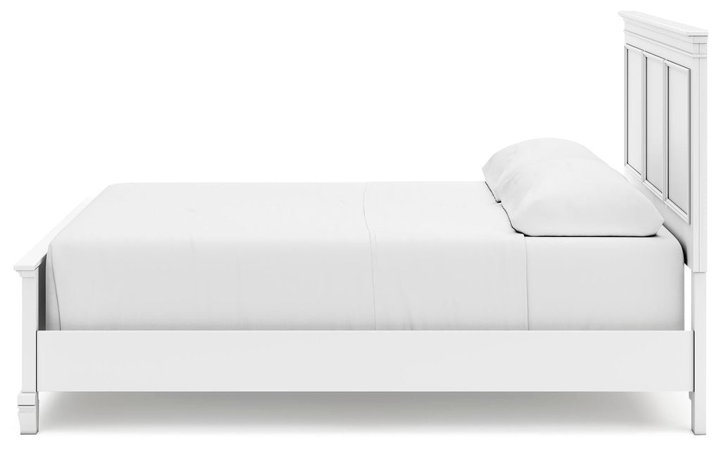 Fortman California King Panel Bed in White, alternate side view