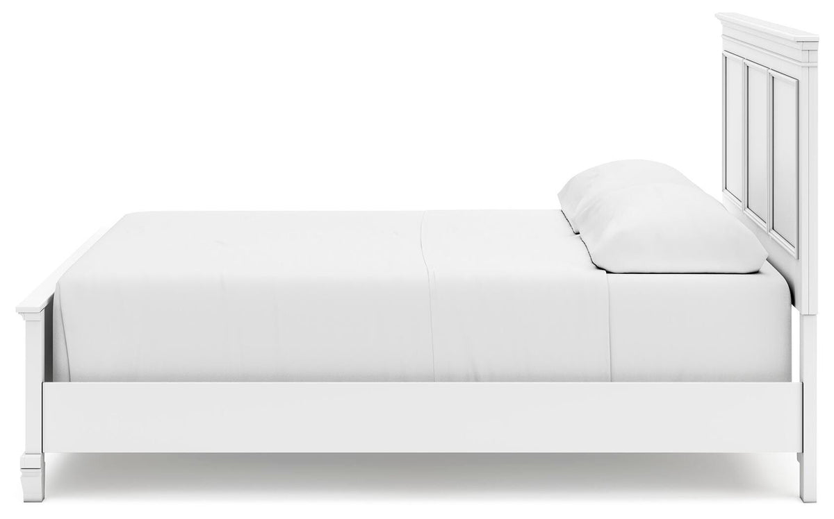 Fortman California King Panel Bed in White, alternate side view