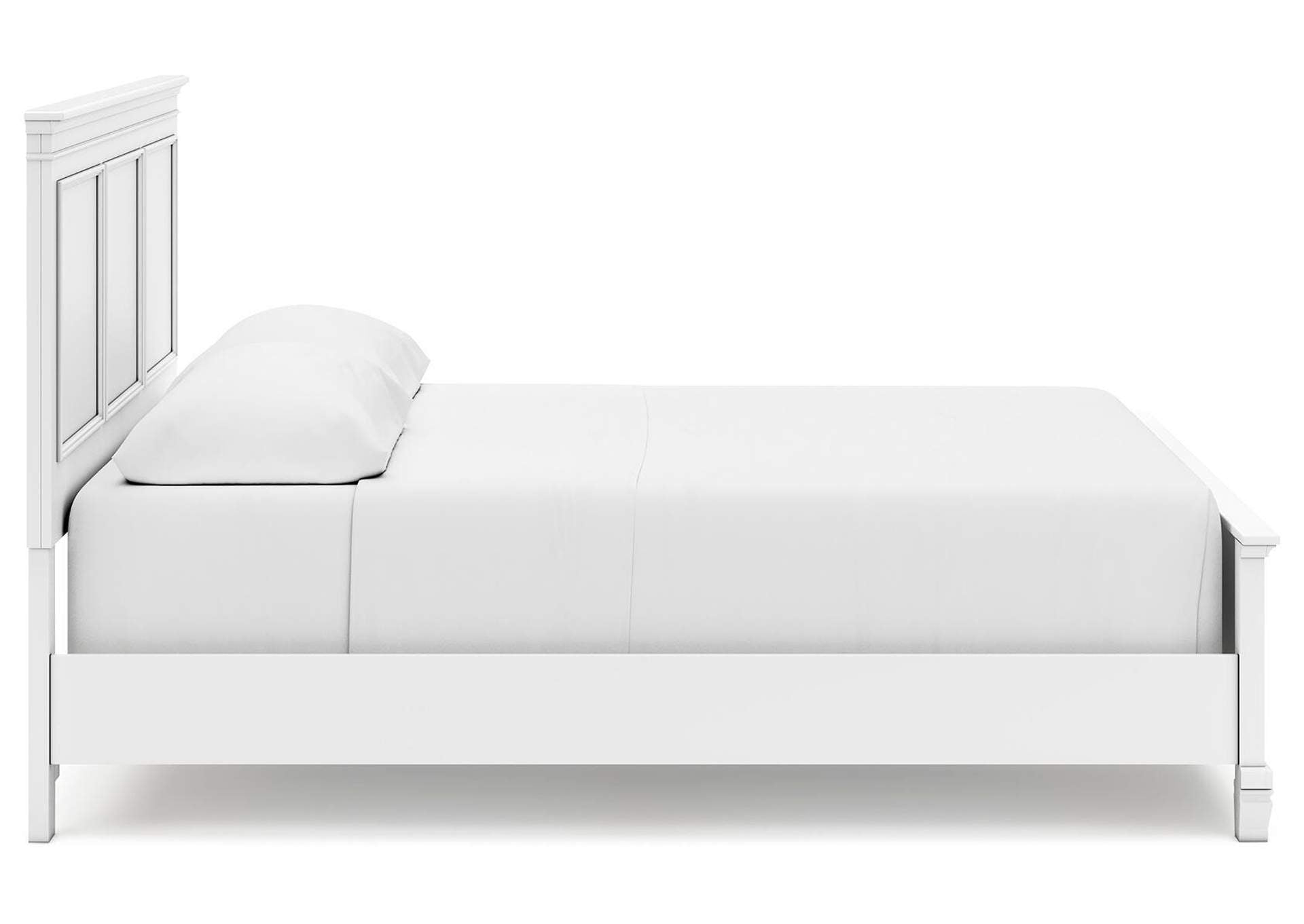 Fortman California King Panel Bed with Mirrored Dresser side view