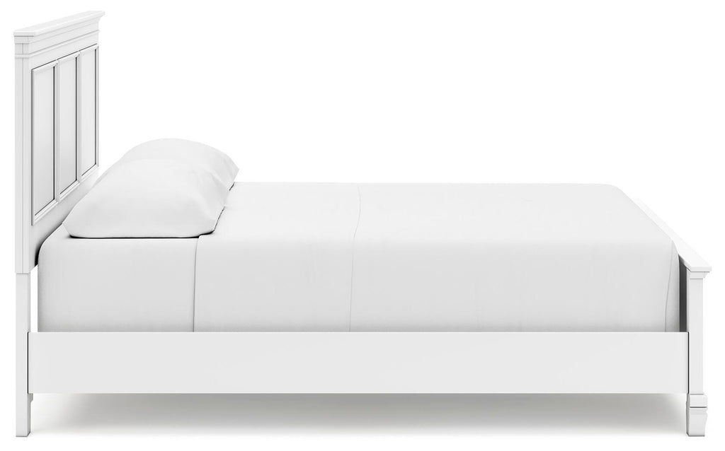 Fortman California King Panel Bed in White, side view