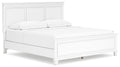 Fortman King Panel Bed in White, angle view