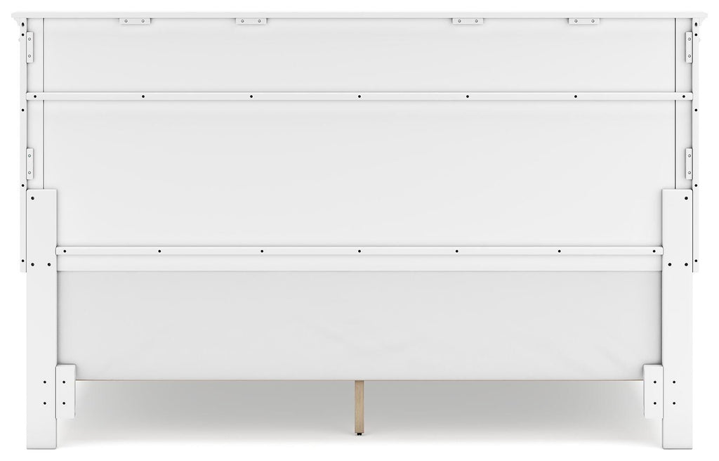 Fortman King Panel Bed in White, back view