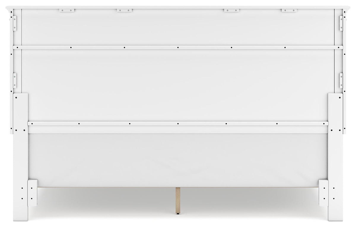 Fortman King Panel Bed in White, back view