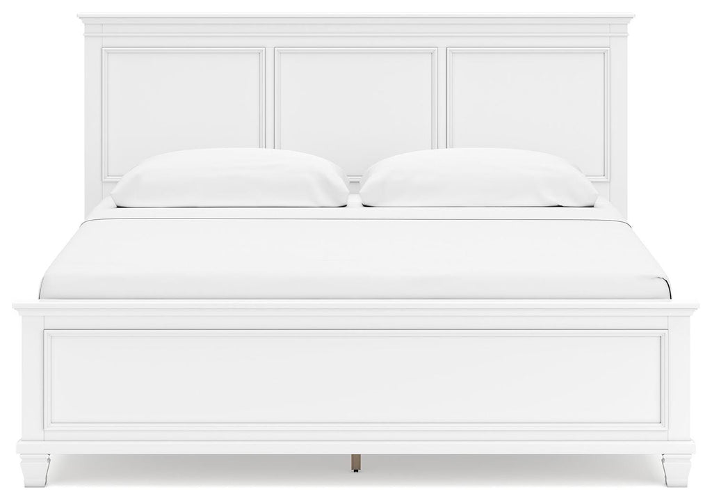 Fortman King Panel Bed in White, front view